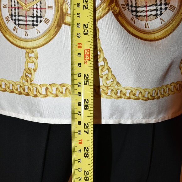 Vintage Long-sleeved, Burberrys Printed Silk Shirt US M- NWOT - Picture 12 of 12